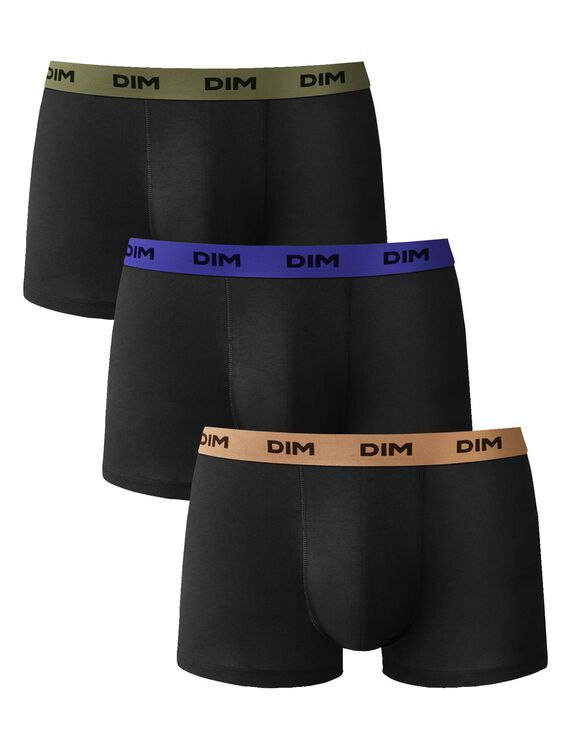 Boxer Mix And Colors DIM - lot de 3  (noir + bleu + orange) Boxer Mix And Colors DIM - lot de 3  (noir + bleu + orange)